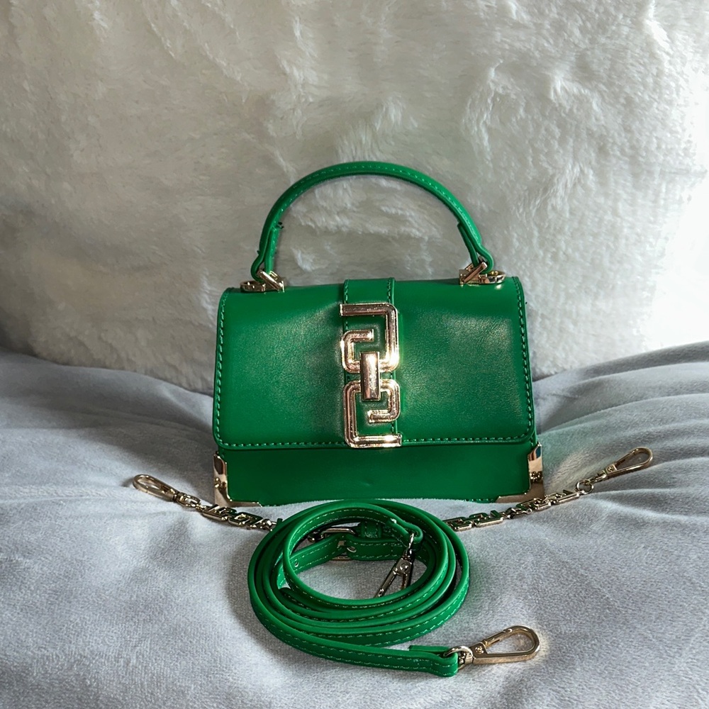 Aldo Green Mini Bag with Gold Chain